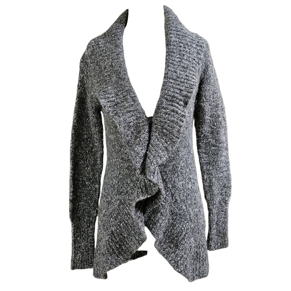 Y2k Knit Cardigan Sweater Ruffle Minimalist Office Siren Banana Republic- Small - Picture 5 of 7